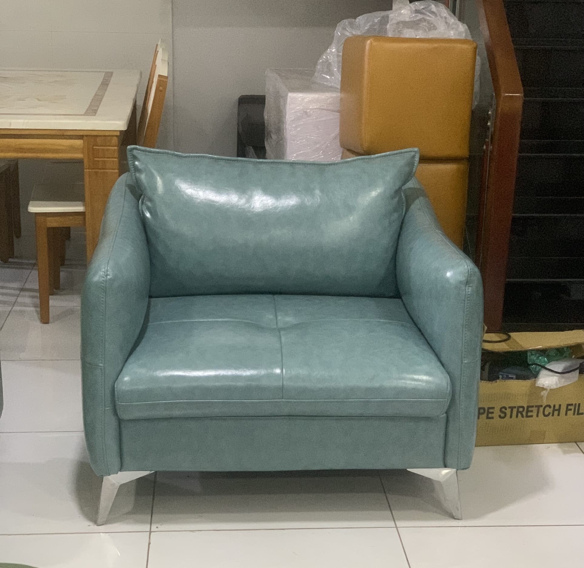 Sofa đơn thanh lý màu xanh ZF719